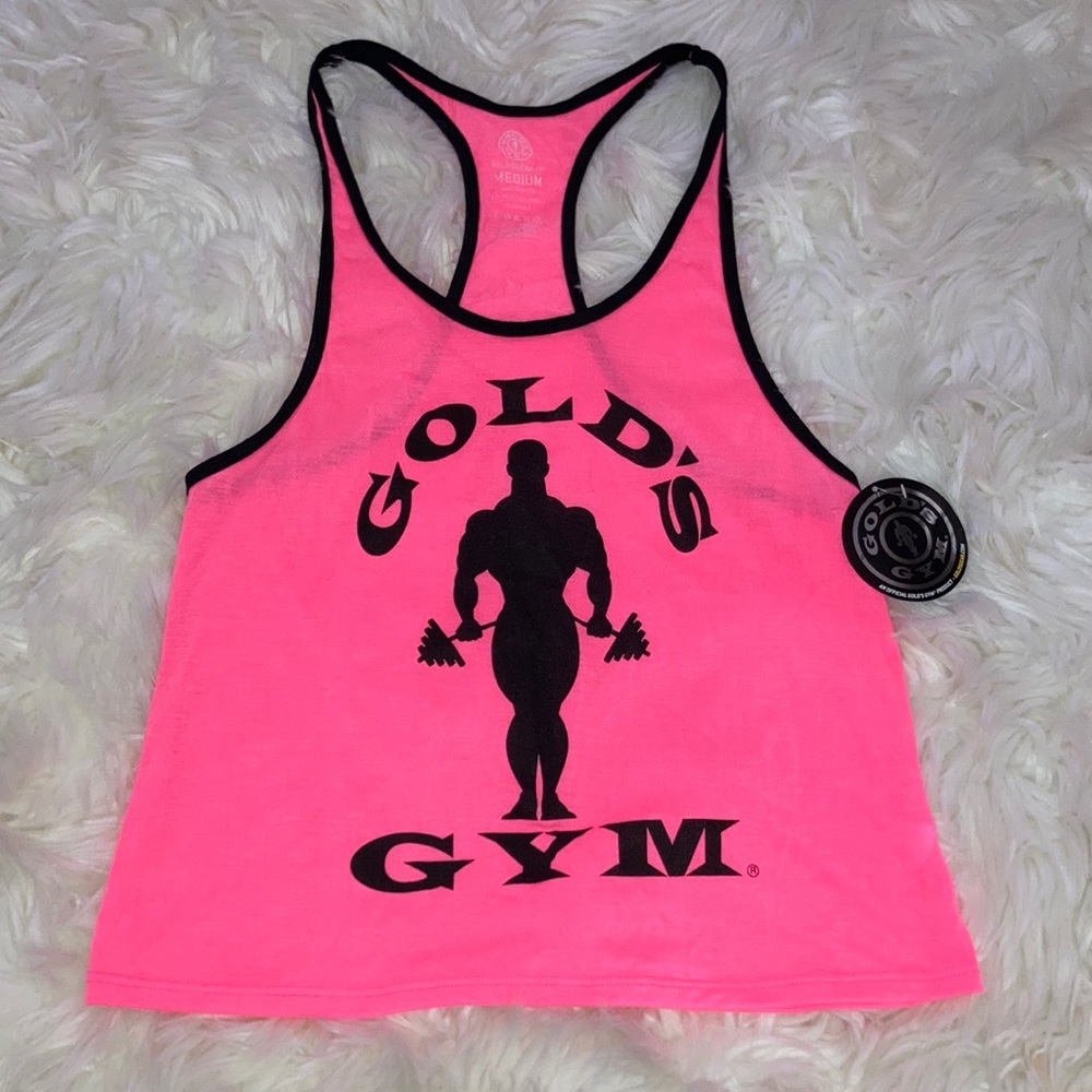 GOLD’S GYM Neon Pink Racerback Tank M UNISEX
